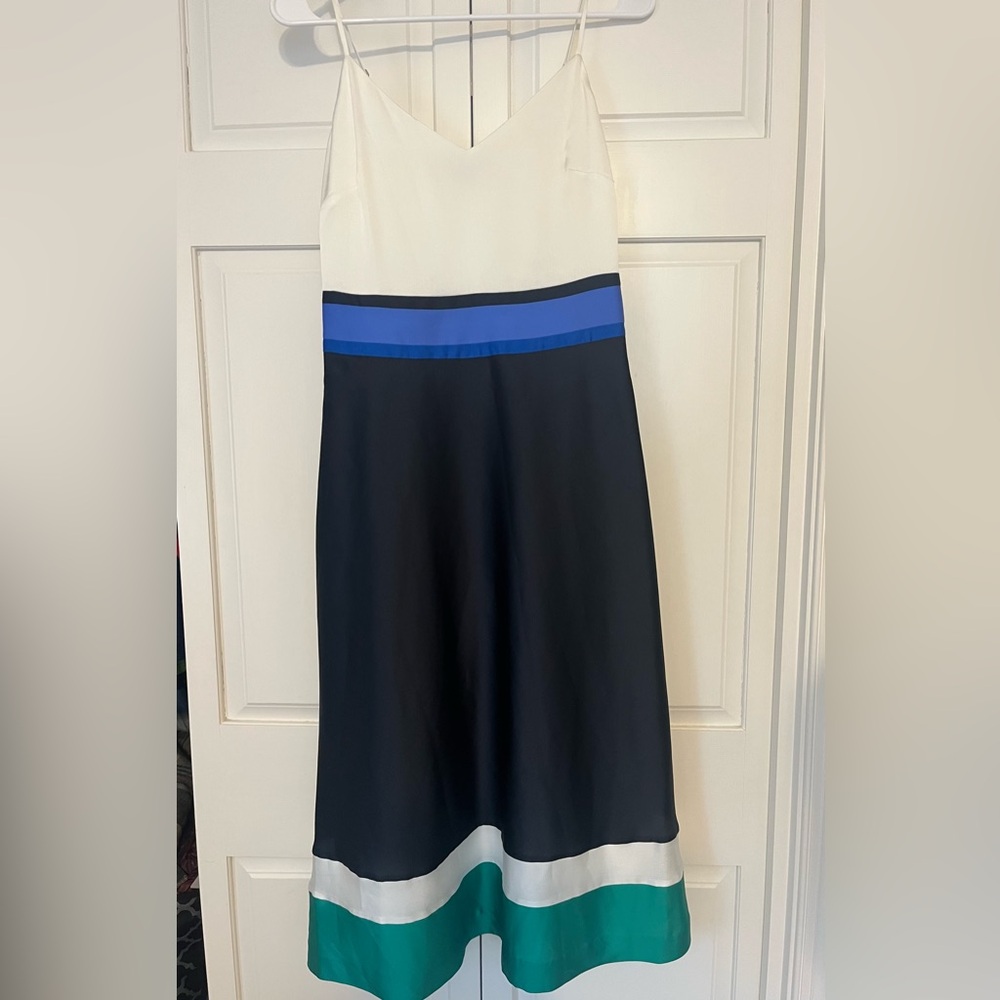 NWT Banana Republic Colorblock Midi dress with adjustable spaghetti straps sz 0